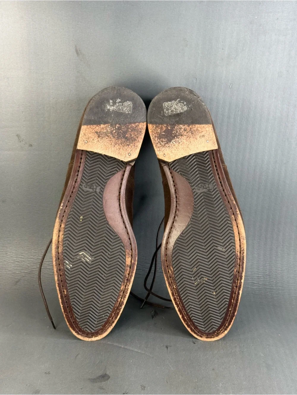 Polo Ralph Lauren brown suede Oxford cap-toe shoes men’s size 12